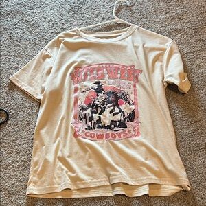 SHEIN Tan Wild West Cowboys Tee